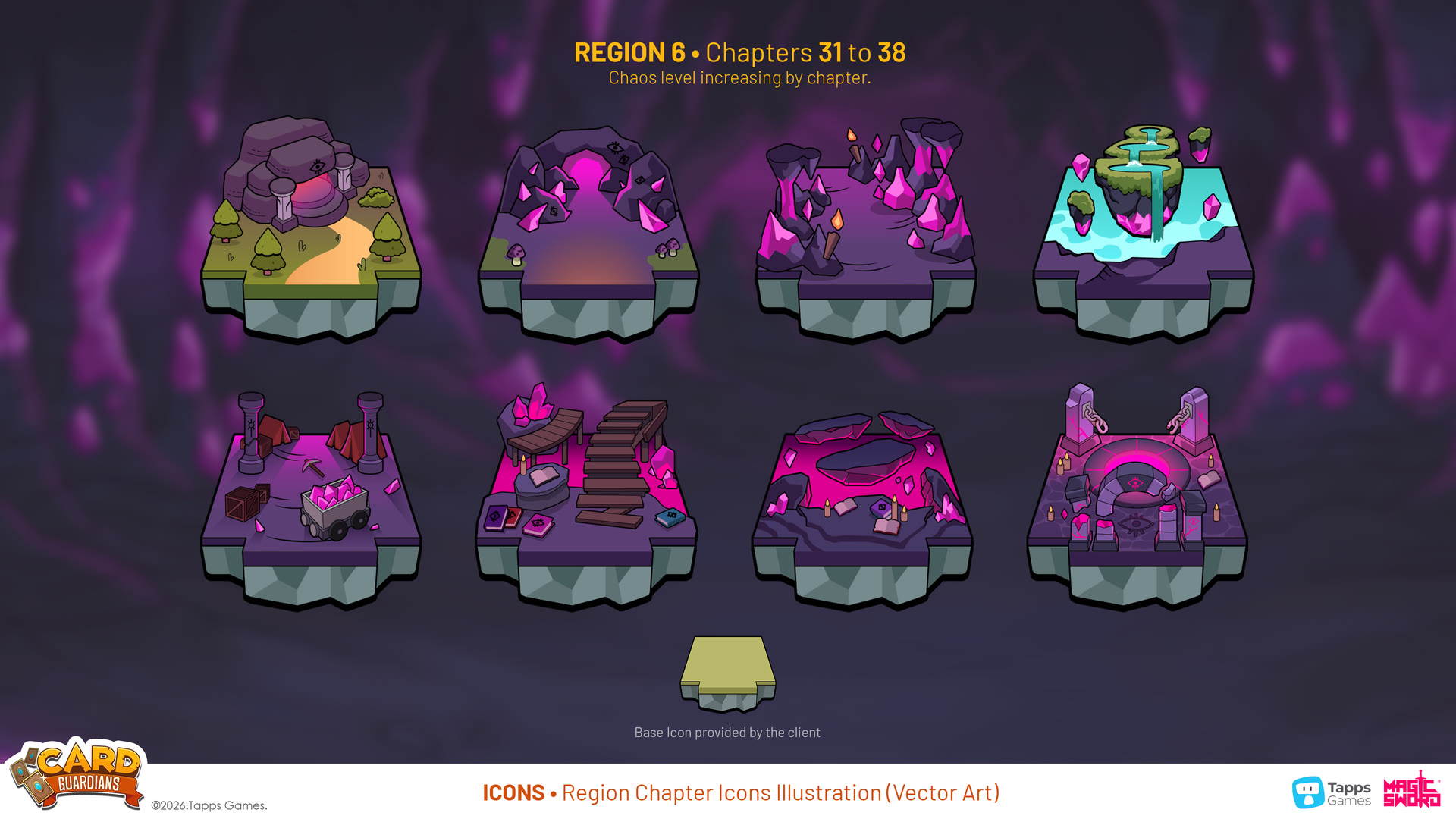 Chapter icons and UI art for Card Guardians by Magic Sword Studio for Tapps Games (1 of 4)
